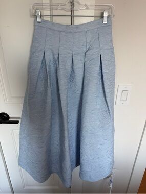 Hunter Bell Light Blue Pleated A-Line Midi Skirt